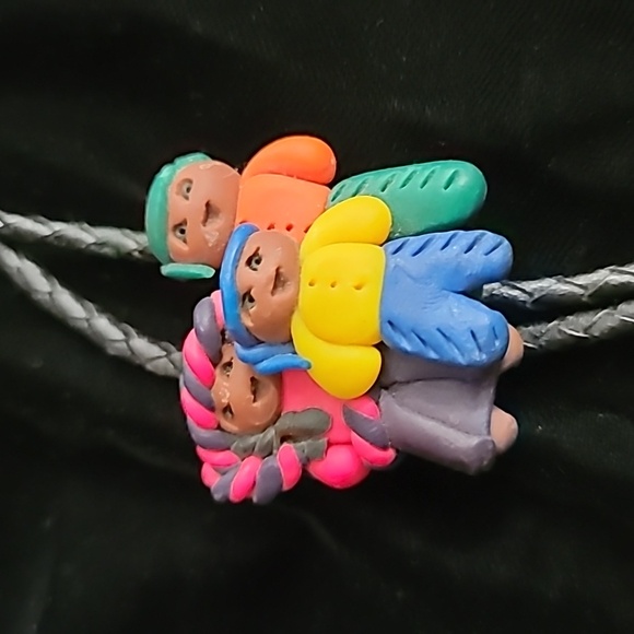 Vintage Handmade Bolo Tie - "Clay Designs" Southwestern Theme - Picture 9 of 9